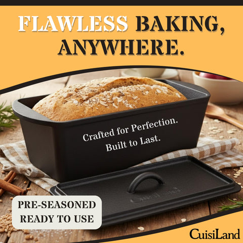 Cuisiland pan de hierro fundido pre-sazonado listo para usar