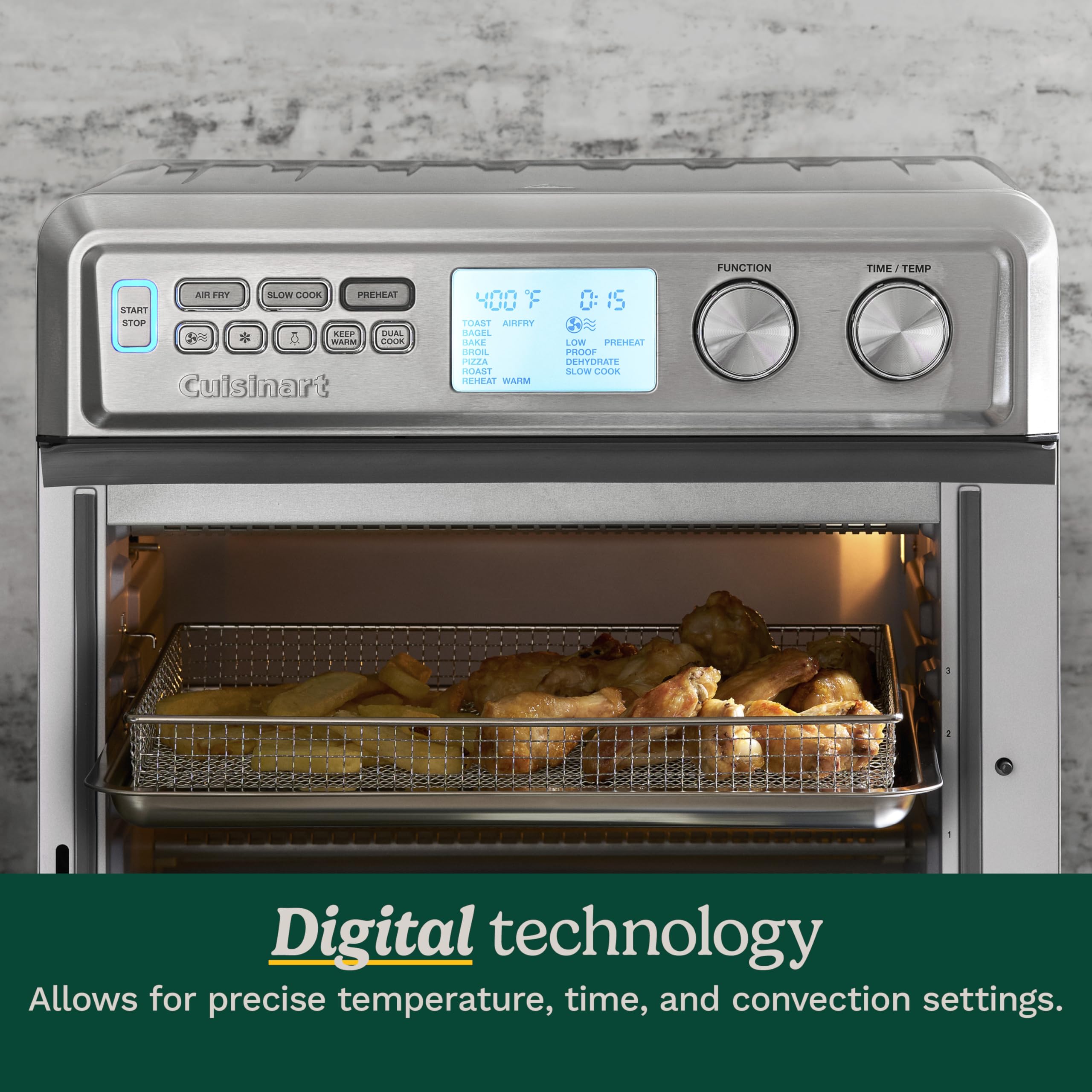 Cuisinart Horno Tostador interior de acero inoxidable facilita la limpieza