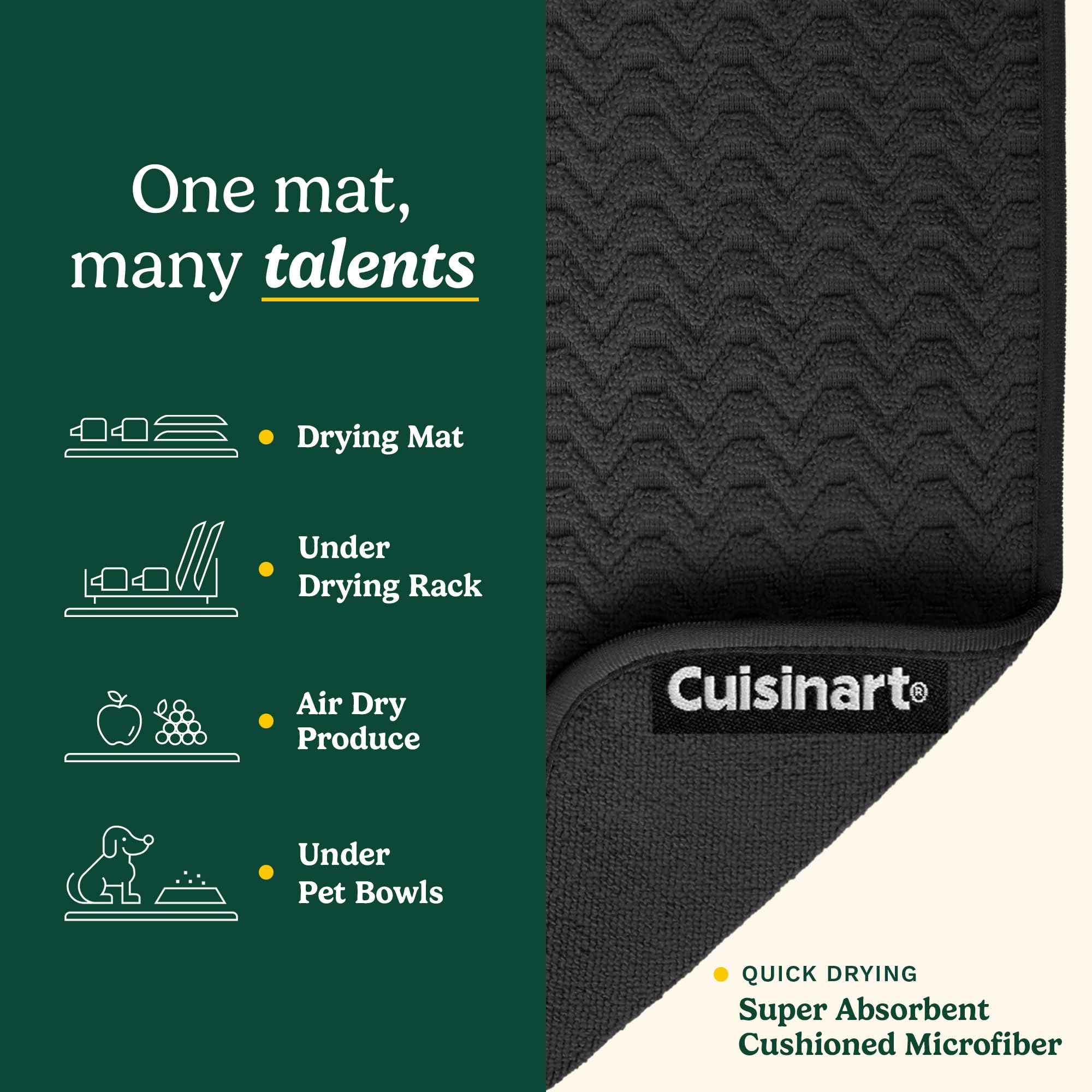 Cuisinart alfombrilla durable, lavable a máquina para uso diario.