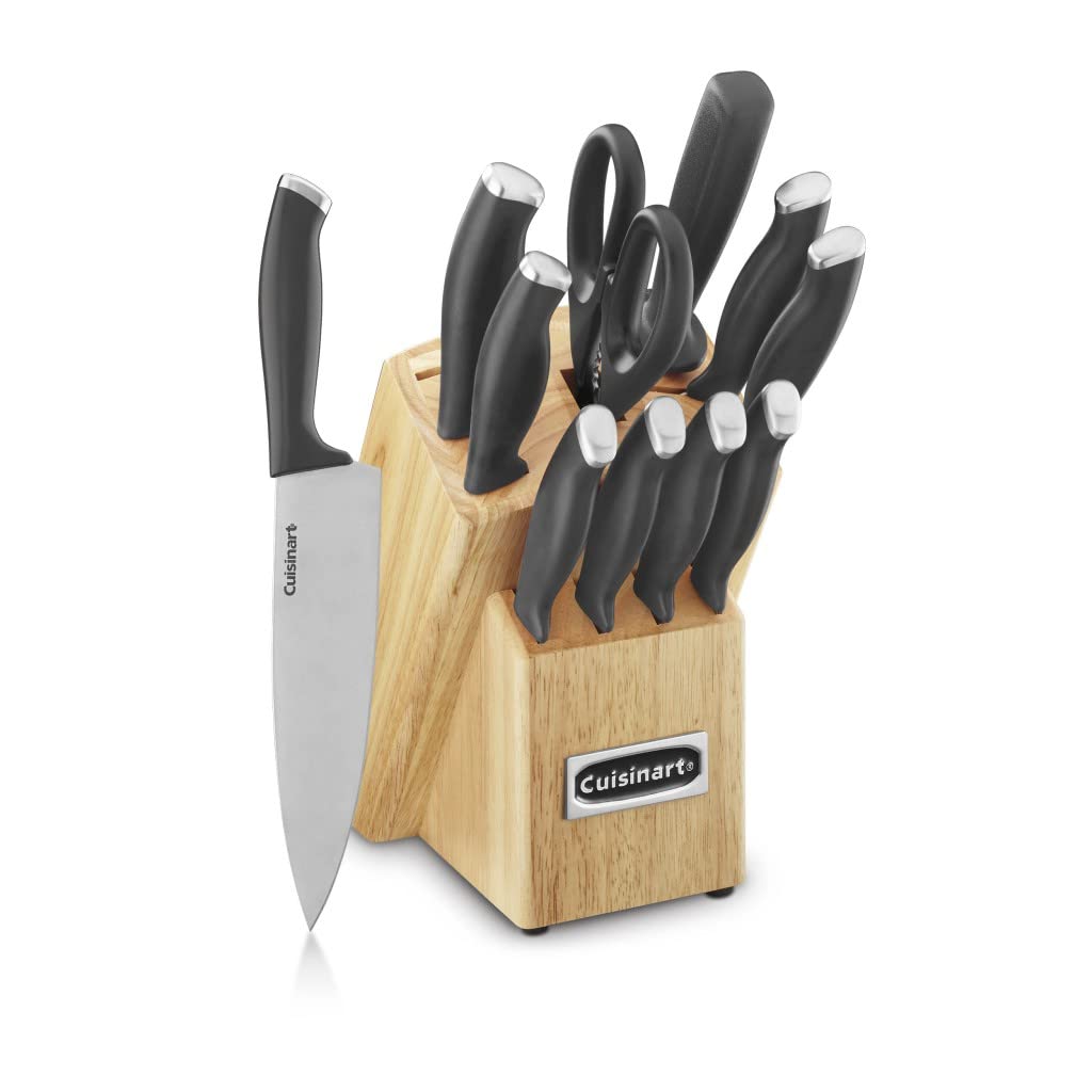 Cuisinart C77SSB-12P: juego de cuchillos negro en bloque para cocina completa y uso diario