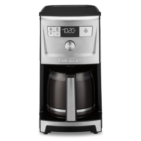 Cuisinart cafetera 14 tazas frente, interfaz clara para un café caliente al instante
