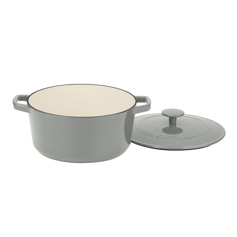 Cuisinart cazuela esmaltada de hierro, color gris Tea, retiene calor para cocción uniforme