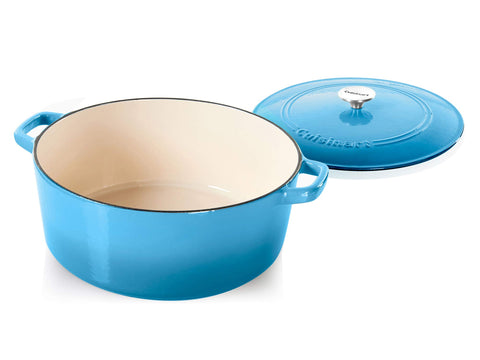Cuisinart Cazuela esmaltada interior no absorbe olores, ideal para guisos.