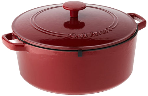 Cuisinart Chef's Classic cazuela en esmaltado rojo con tapa para calentar y servir.