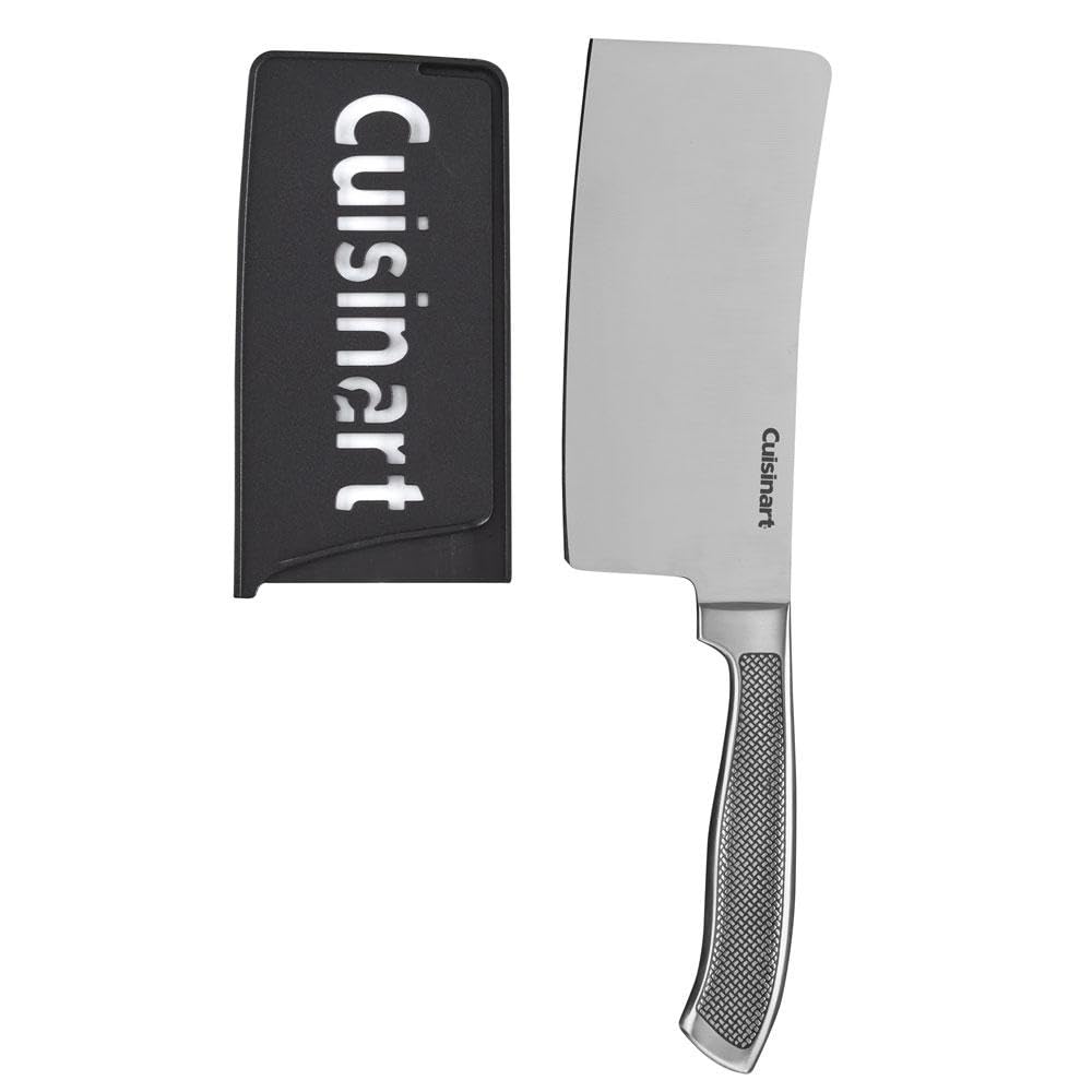 Cuisinart C77SS-CLV cuchillo de carnicero de 7 pulgadas con hoja de acero inoxidable para cortes precisos.