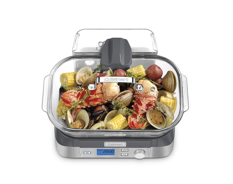 Cuisinart Cookfresh, panel de control digital para iniciar, pausar y recalentar con facilidad.
