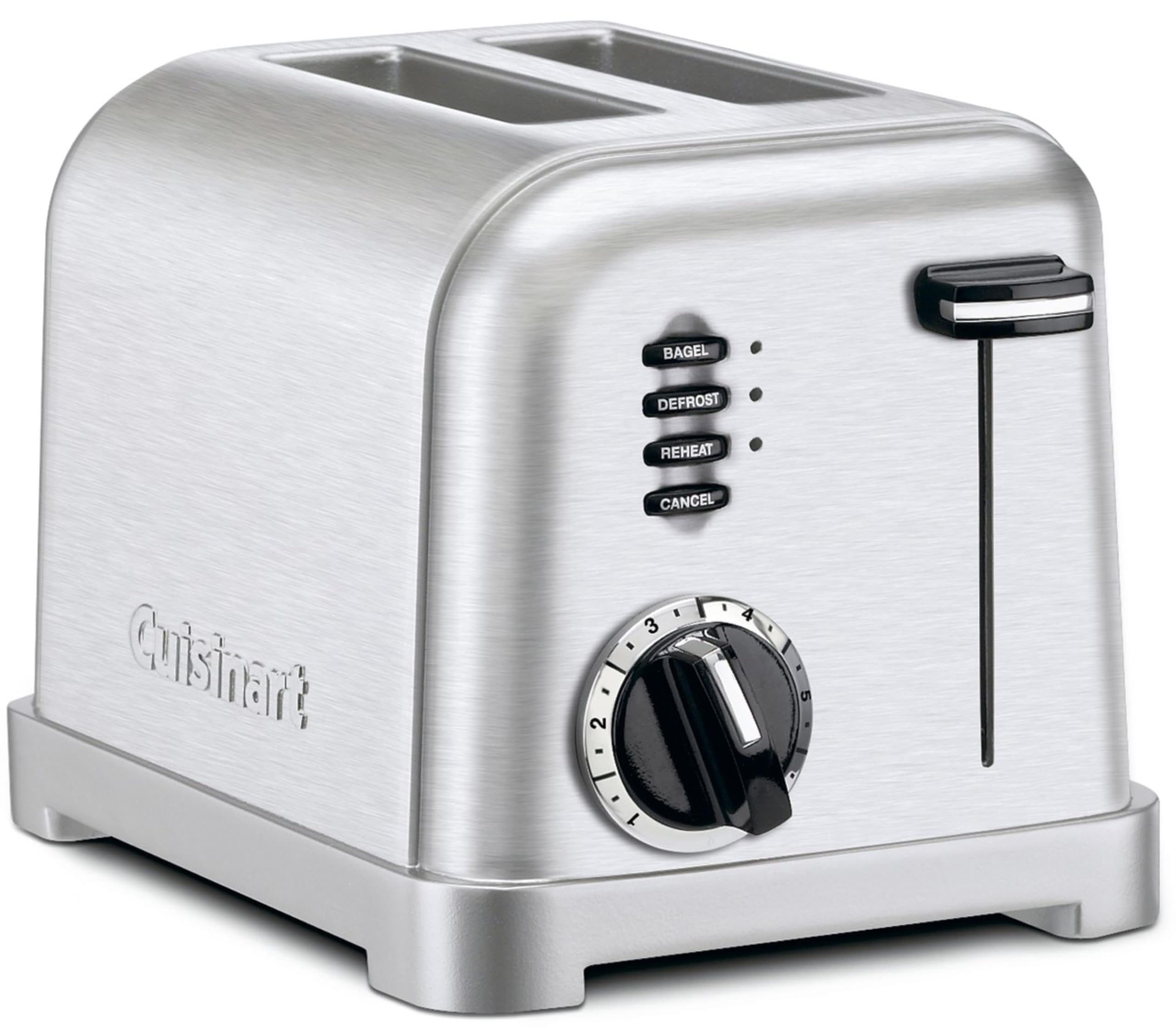 Tostadora Cuisinart CPT-160 con dos ranuras, ideal para desayunos rápidos.