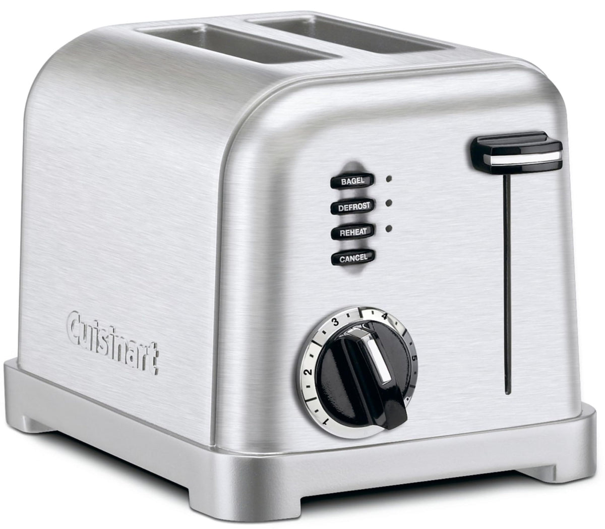 Tostadora Cuisinart CPT-160 con dos ranuras, ideal para desayunos rápidos.