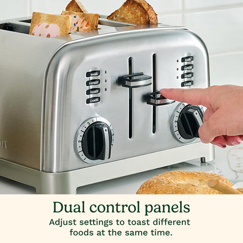 Cuisinart CPT-180P1, función recalentar para pan caliente rápido.