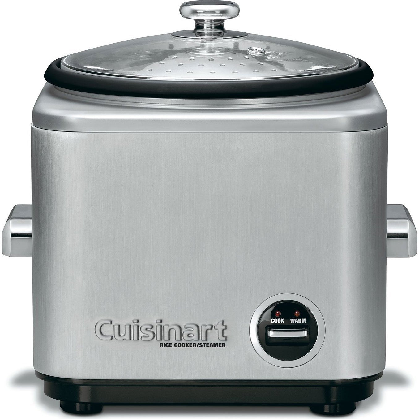 Cuisinart CRC-800NAS, tapa de vidrio, facilita cocción de arroz perfecta y cocción al vapor.