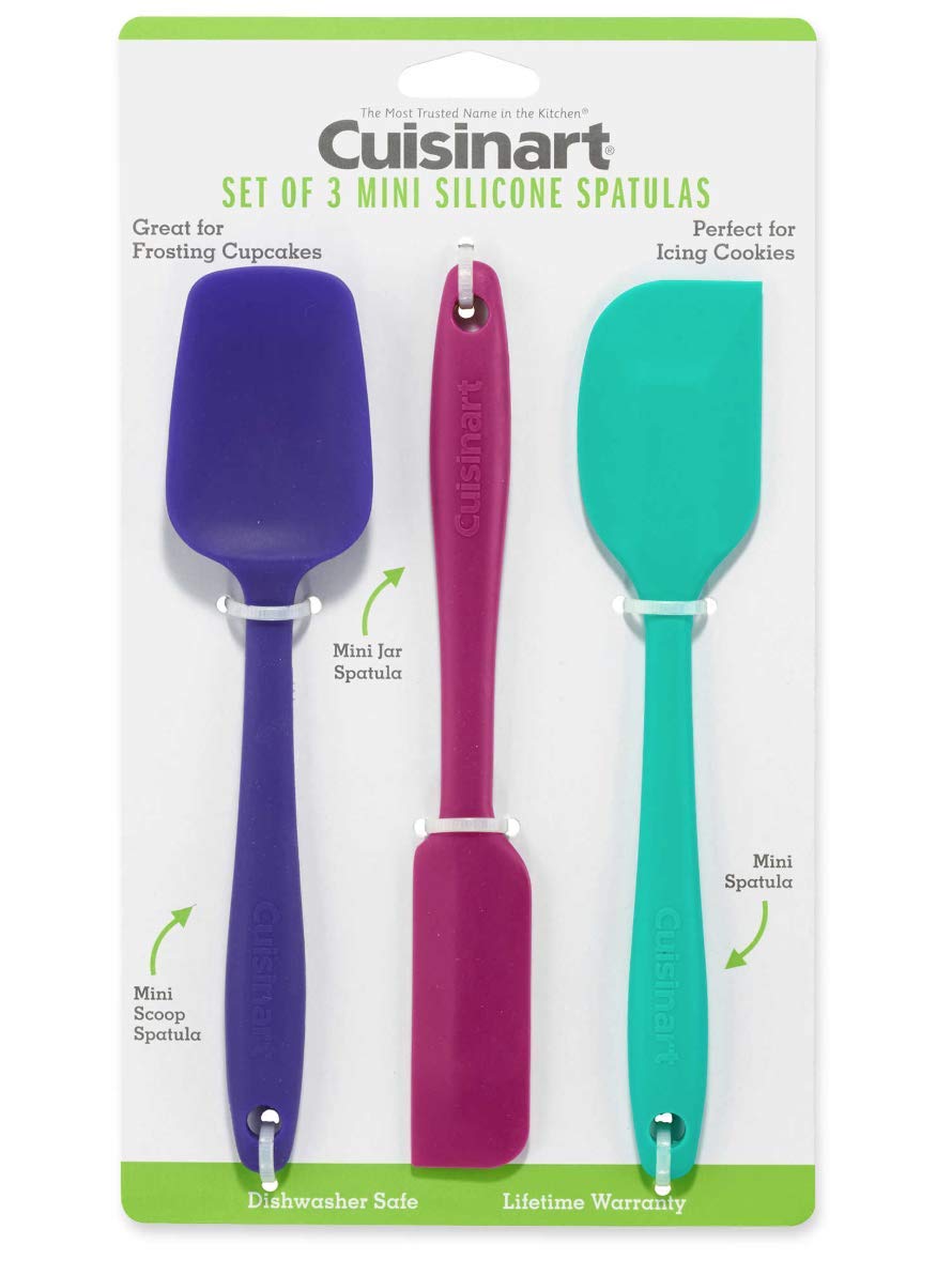 Espátulas mini de silicona Cuisinart, juego de 3, para batidos y raspar tazones.