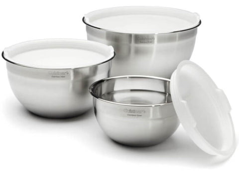 Cuisinart cuencos mezcladores de acero inoxidables, apilables para ahorrar espacio y facilitar almacenamiento