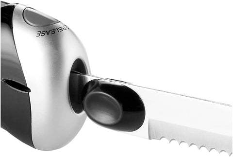 Botón de encendido/apagado de un toque en el cuchillo Cuisinart para uso sencillo.