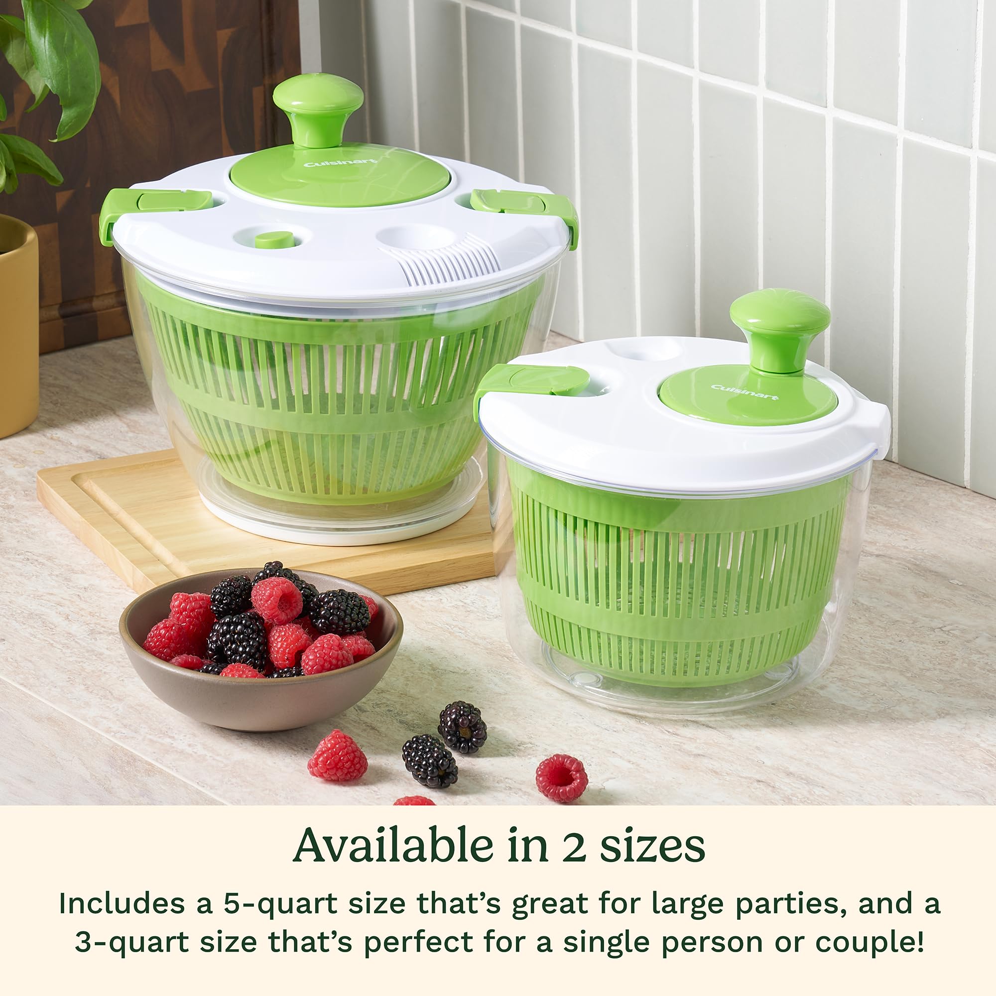 Cuisinart ensaladera giratoria 3cuartos ideal para frutas y hierbas