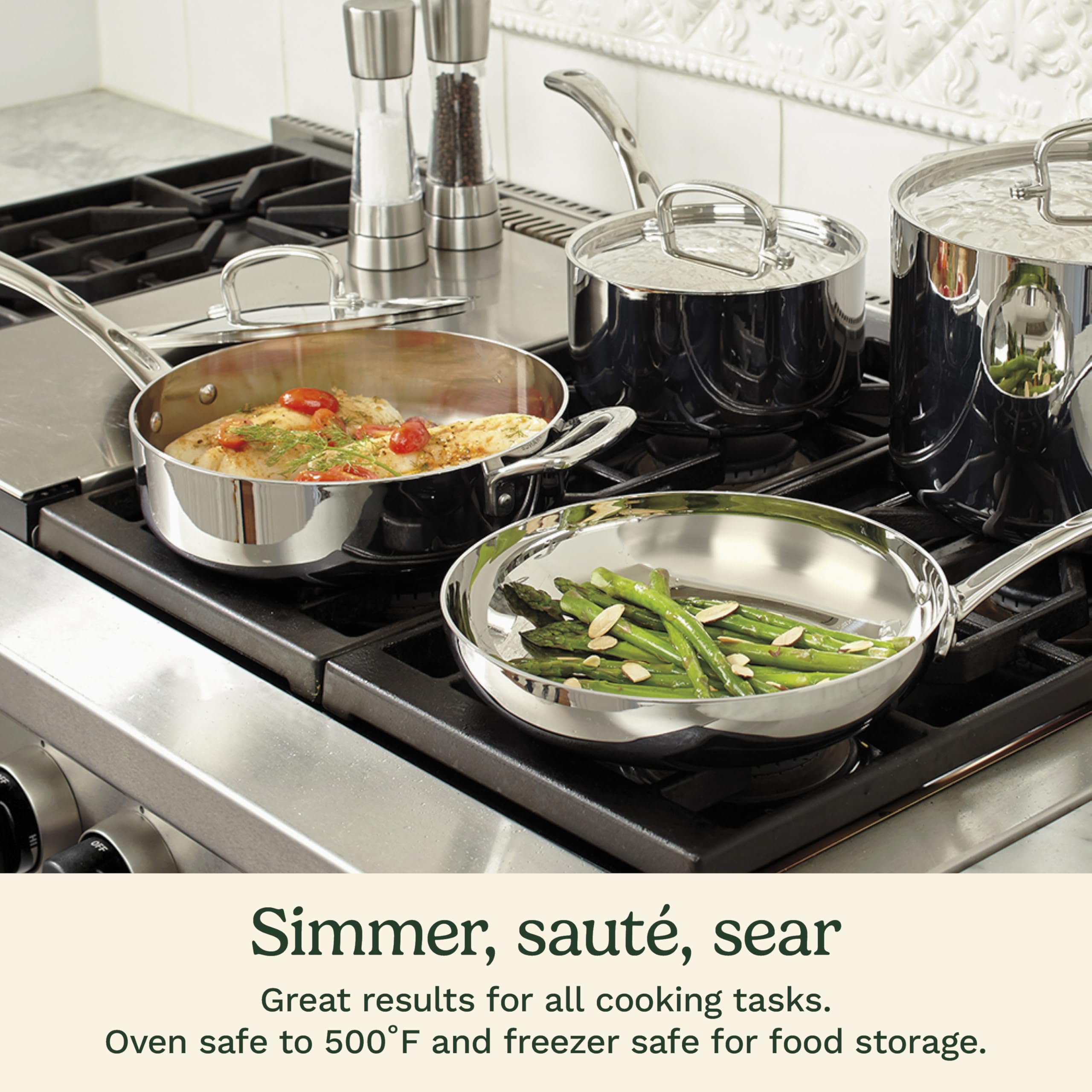 Cazo de 2 qt con tapa Cuisinart Frances Classic para guisos homogéneos.