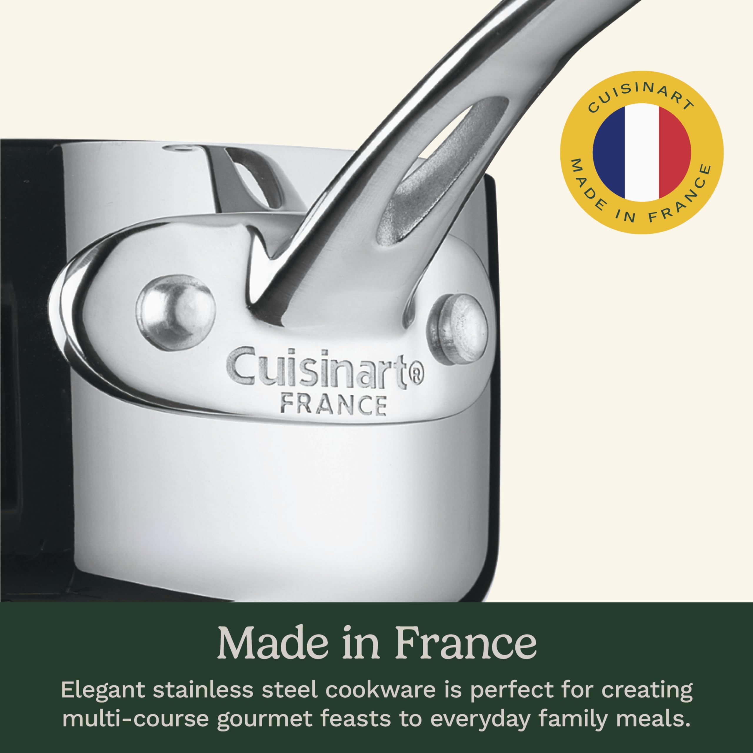 Sarten de 3 qt con asas Cuisinart Frances Classic para saltear con control.