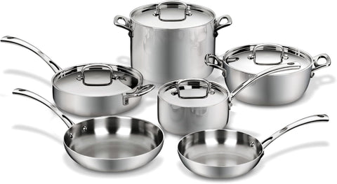 Conjunto Cuisinart Frances Classic 10 piezas para cocción uniforme y duradera.