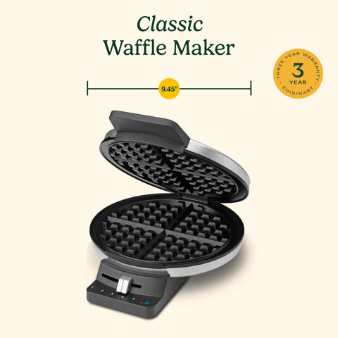 Gofrera Cuisinart WMR-CAP2 acabado inoxidable y base estable para uso diario.