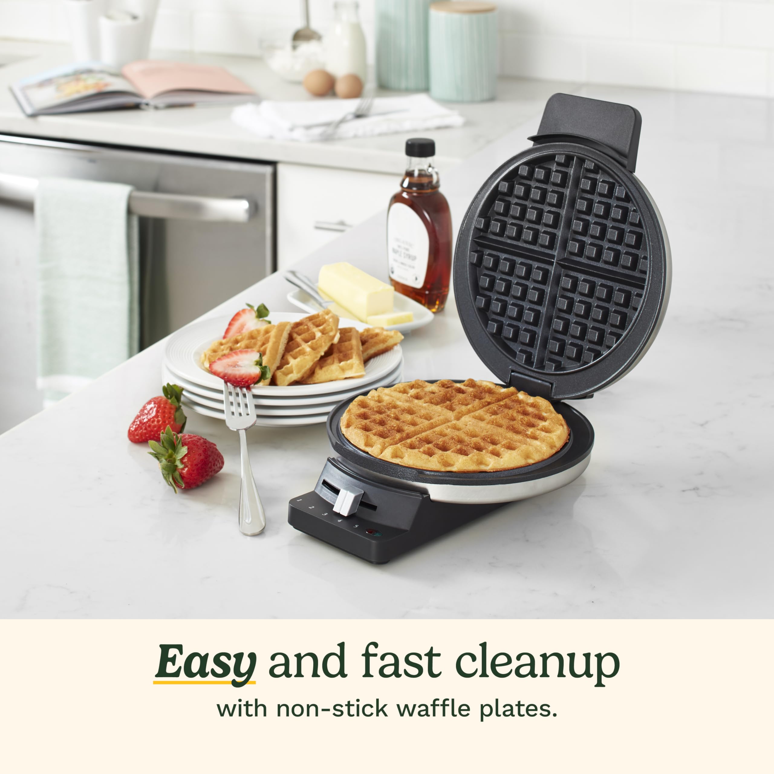 Gofrera Cuisinart WMR-CAP2 indicadores rojo-verde para evitar horneado insuficiente.
