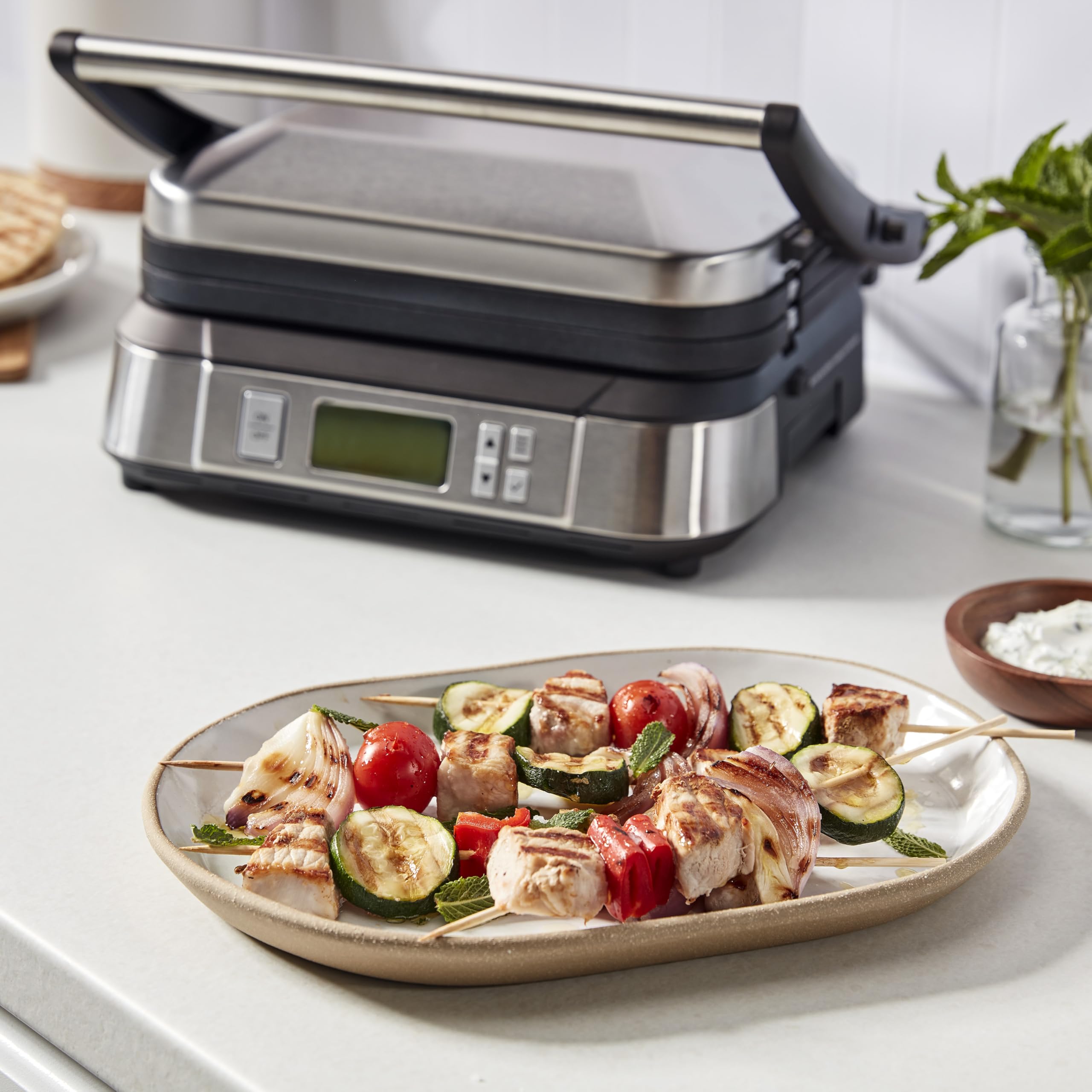 Cuisinart Griddler bandeja de drenaje removible para facilitar la limpieza.