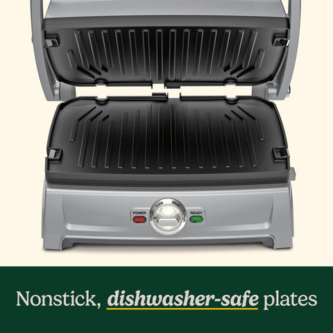 Cuisinart Griddler Compact – piezas desmontables aptas para lavavajillas.
