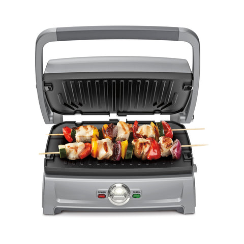 Cuisinart Griddler Compact – vista frontal para cocción rápida en casa.