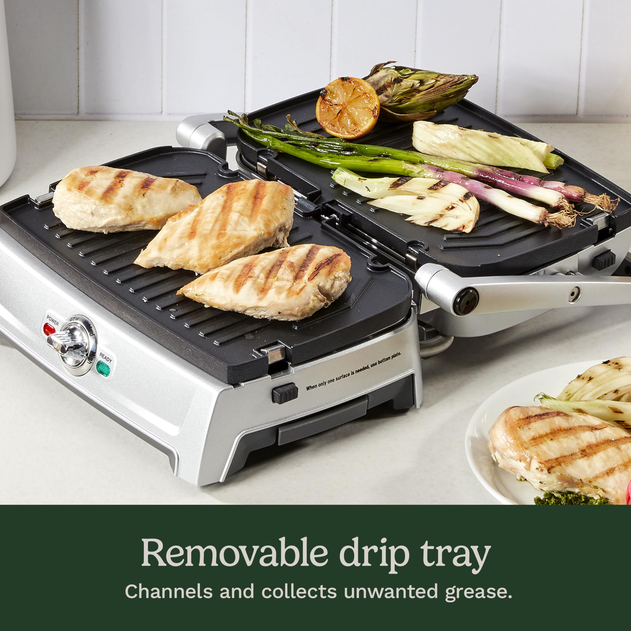 Cuisinart Griddler Compact – control de temperatura ajustable para resultados consistentes.