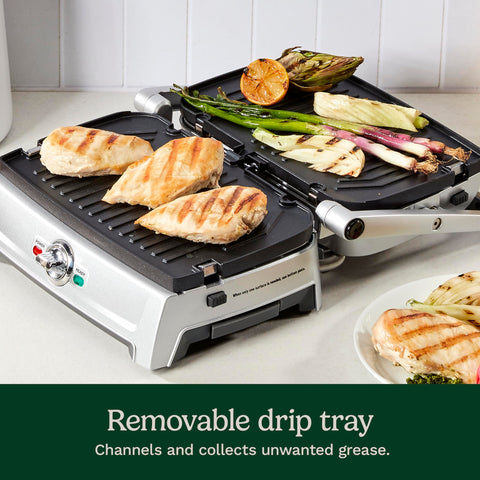 Cuisinart Griddler Compact – control de temperatura ajustable para resultados consistentes.