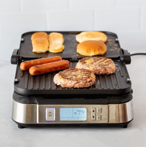 Cuisinart Griddler modo Sin Humo para experiencias de parrilla interior sin humo excesivo.