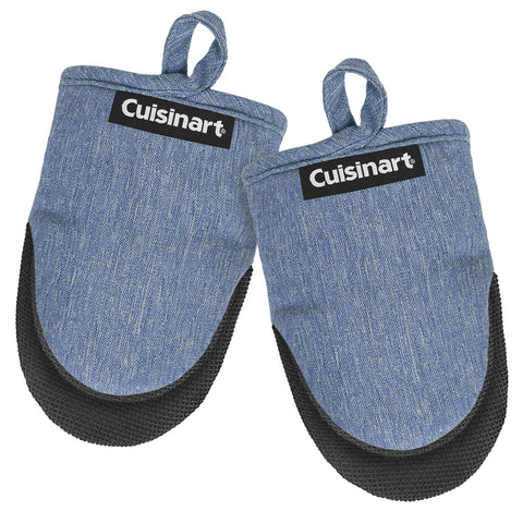Guantes mini de horno Cuisinart con palma de neopreno antideslizante para un agarre seguro.