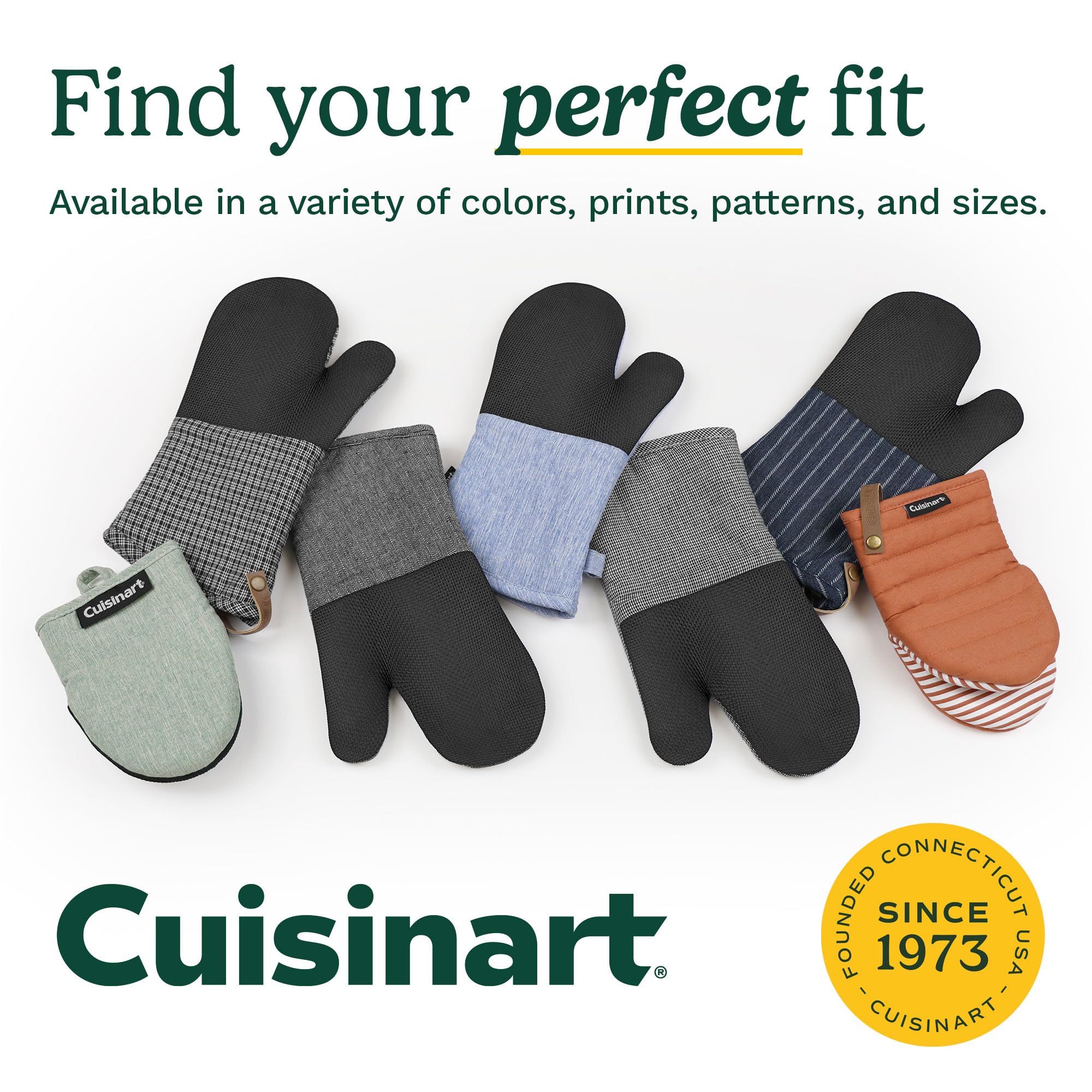 Guantes mini horno Cuisinart: uso multifuncional para hornear, cocinar y manipular ollas.
