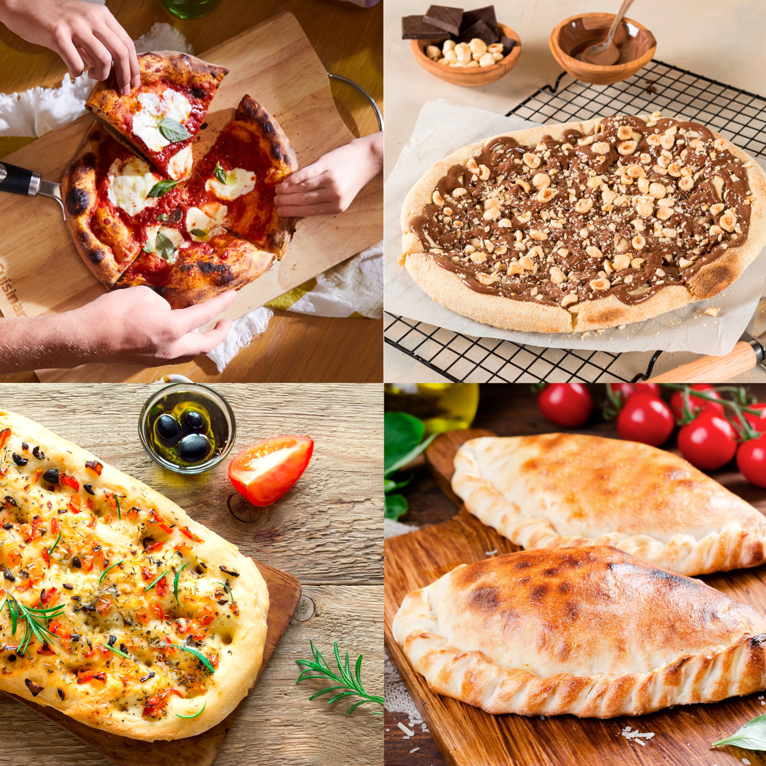 Piedra de cocción de 12,5 pulgadas y bandeja para pizzas incluida