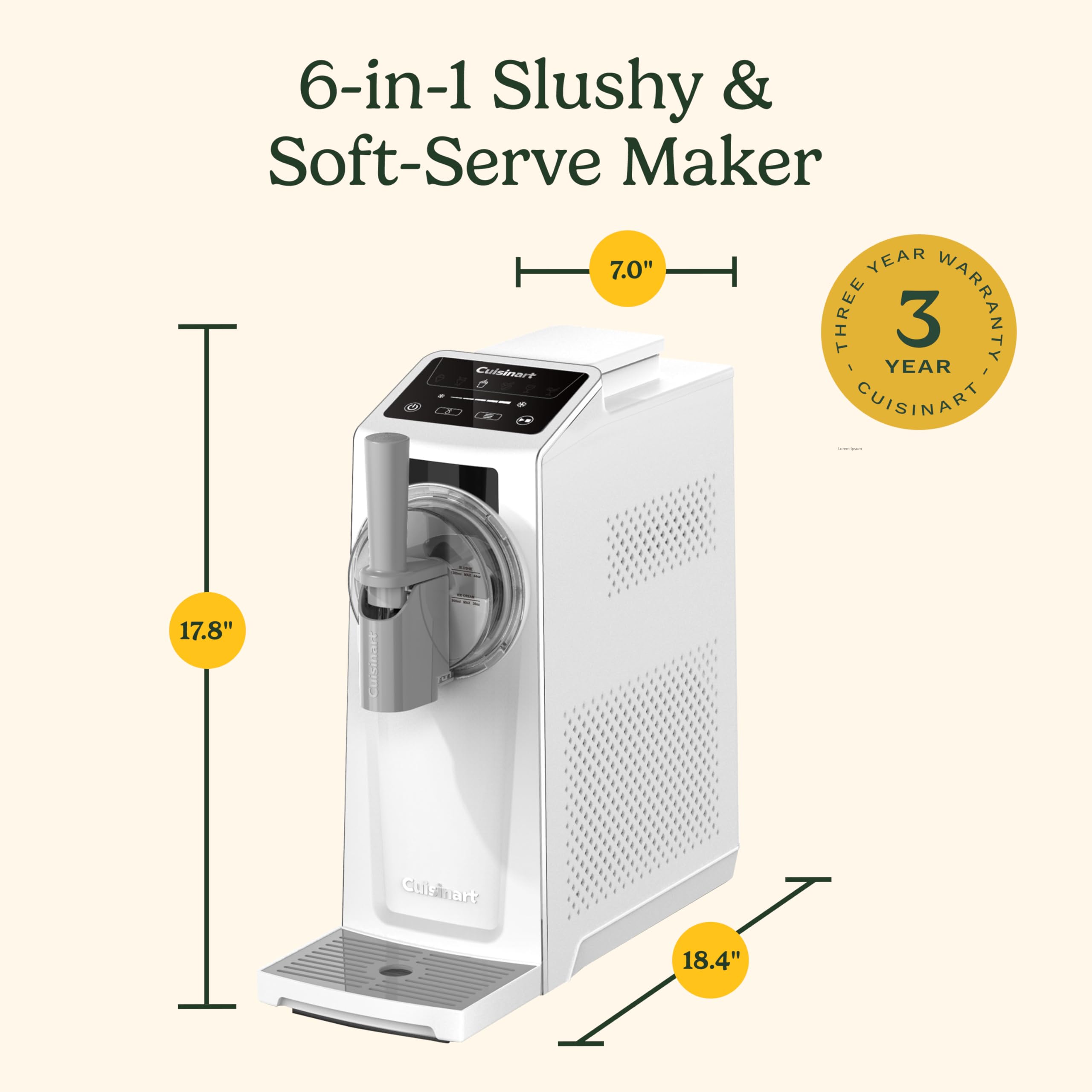 Cuisinart ICE-200 operación ultra silenciosa durante la preparación de postres.