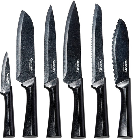 Conjunto de cuchillos Cuisinart de 12 piezas con protector de hoja y mango ergonomico para seguridad.
