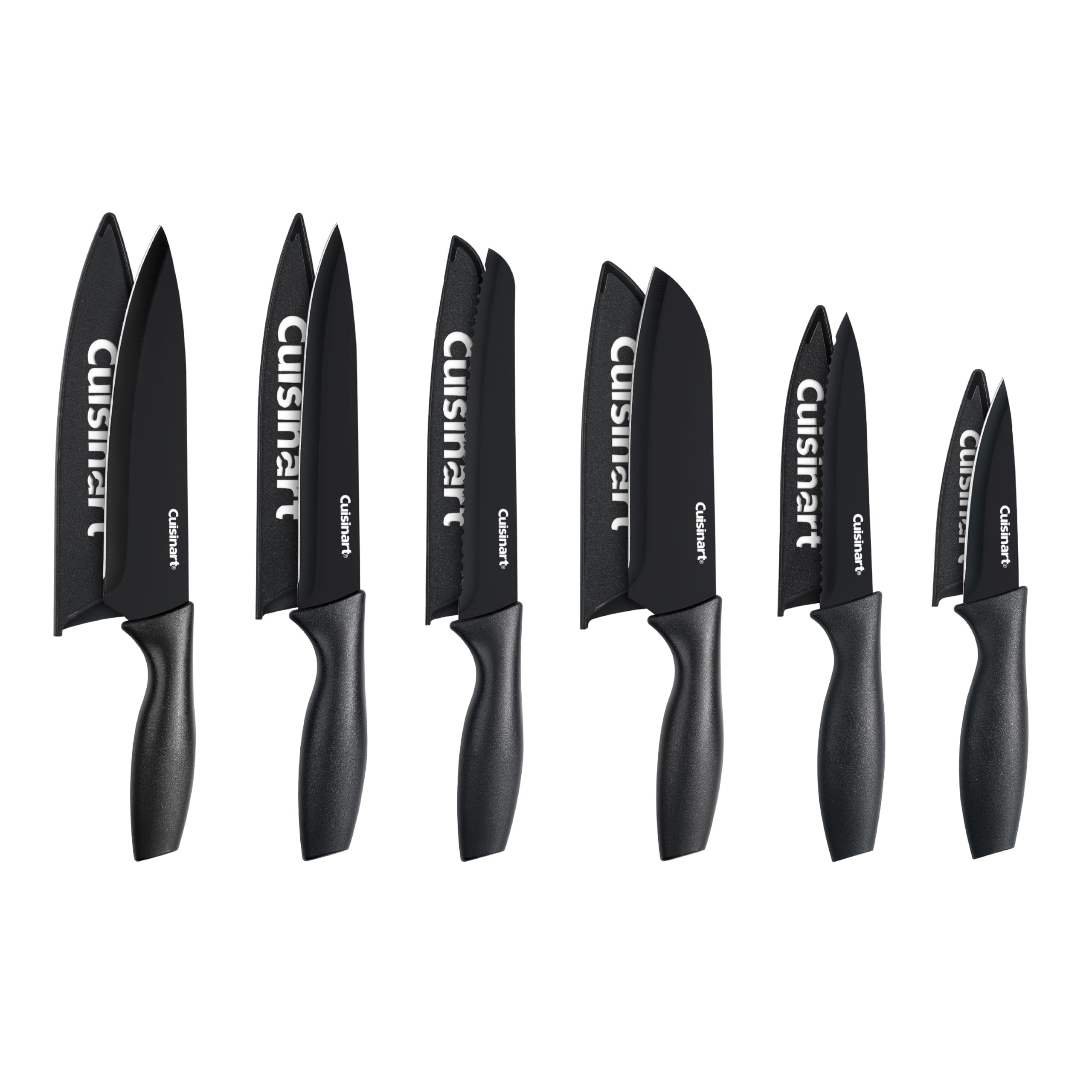 Cuisinart cuchillos cerámico de 12 piezas con funda, ideales para cortes precisos y seguros.