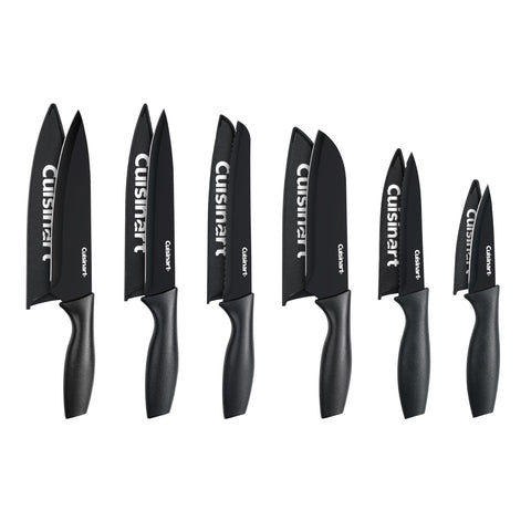 Cuisinart cuchillos cerámico de 12 piezas con funda, ideales para cortes precisos y seguros.