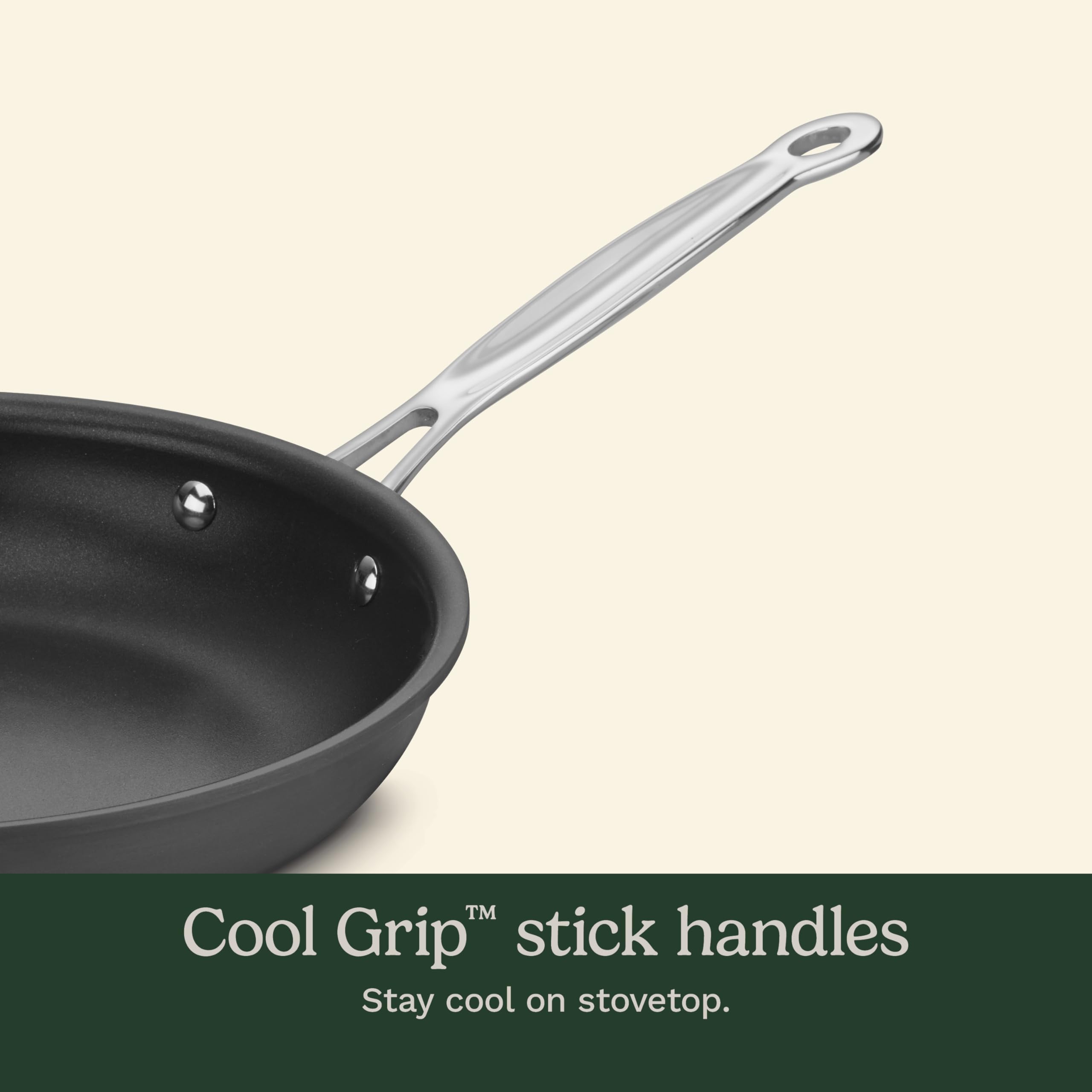 Cuisinart manijas de acero inoxidable con agarre frio.