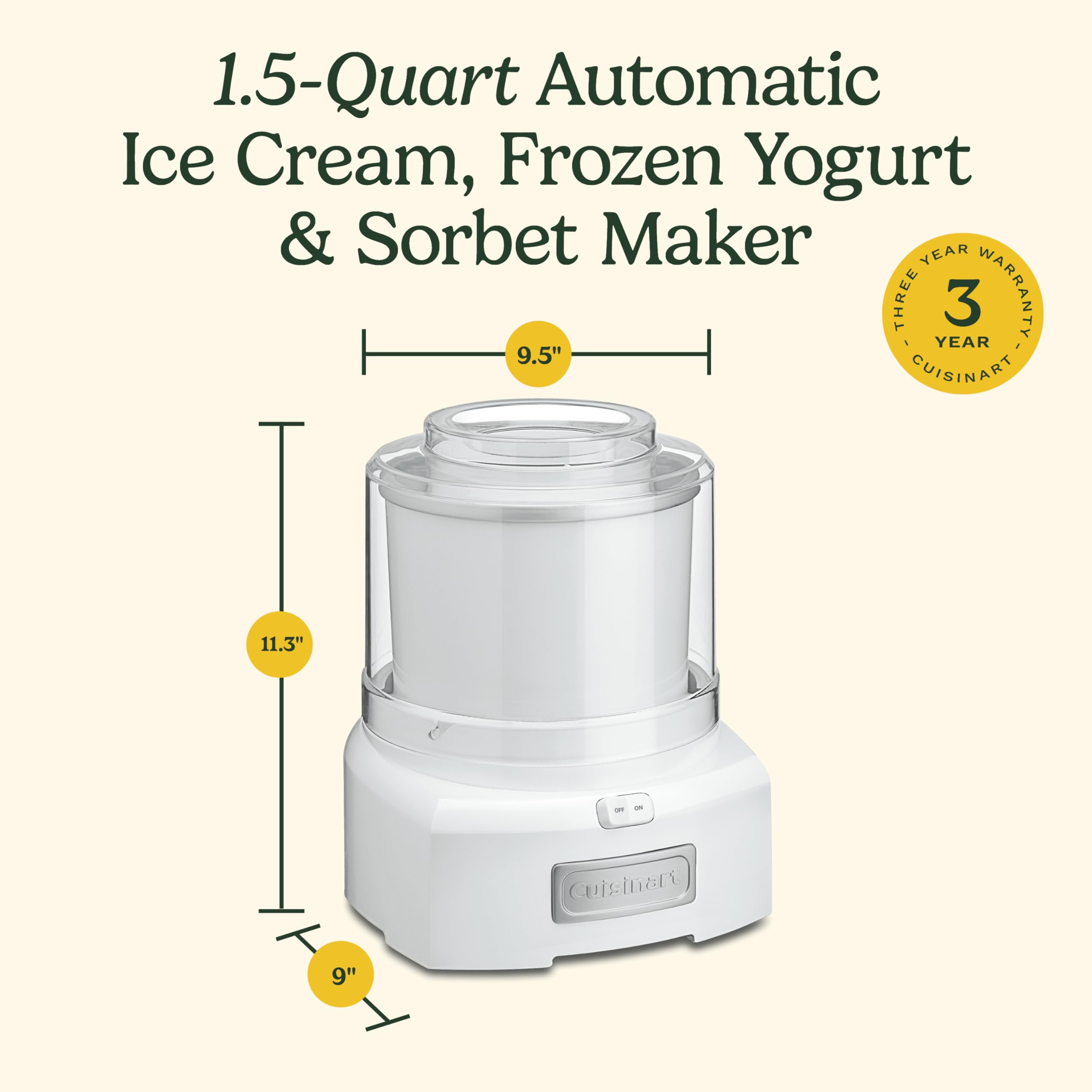 Cuisinart ICE-21RP1 cuenco doble aislamiento mantiene frío sin hielo.