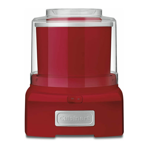 Cuisinart ICE-21RP1 con tapa transparente facilita añadir ingredientes sin desorden.
