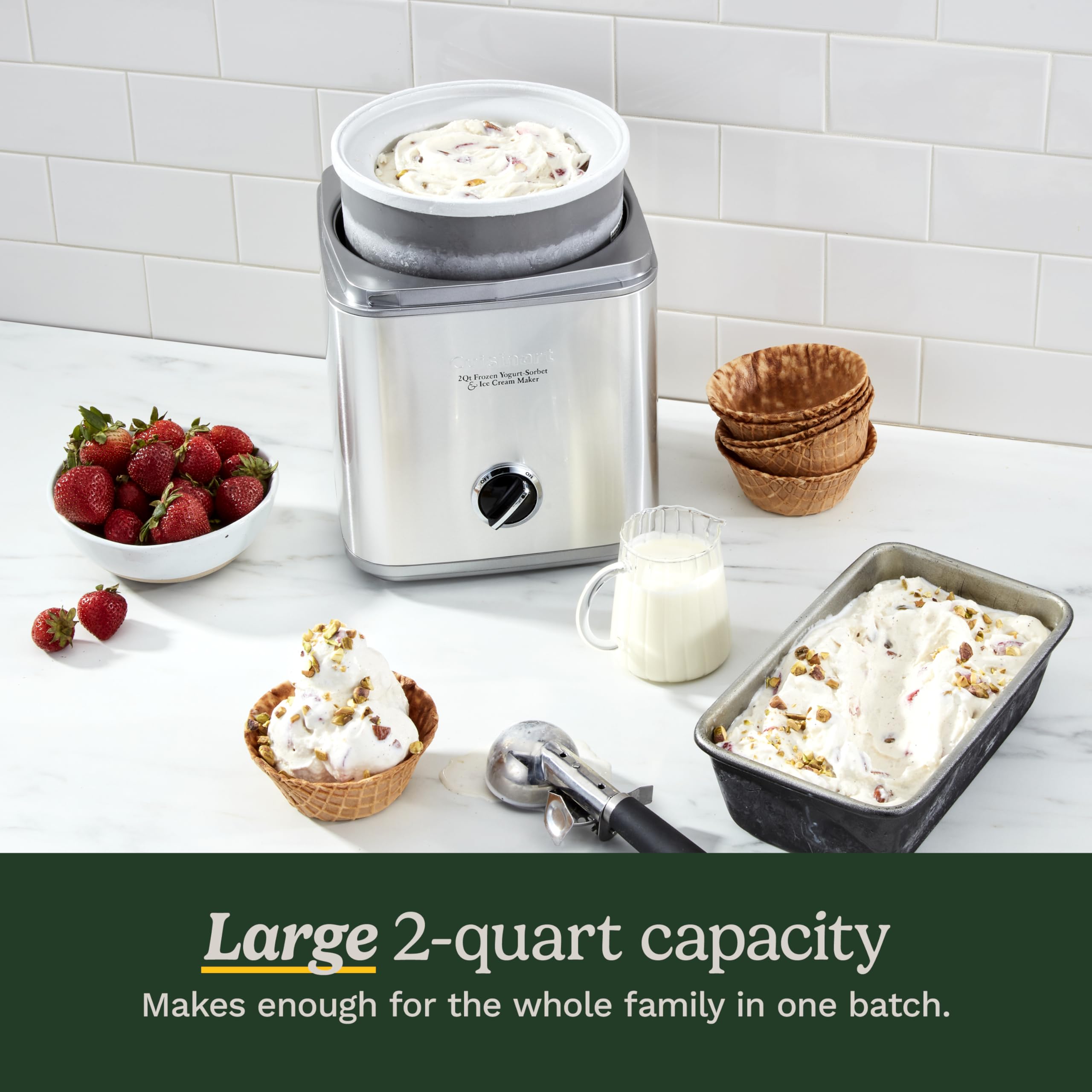 Cuisinart máquina para helados con cable retráctil para encimeras limpias.