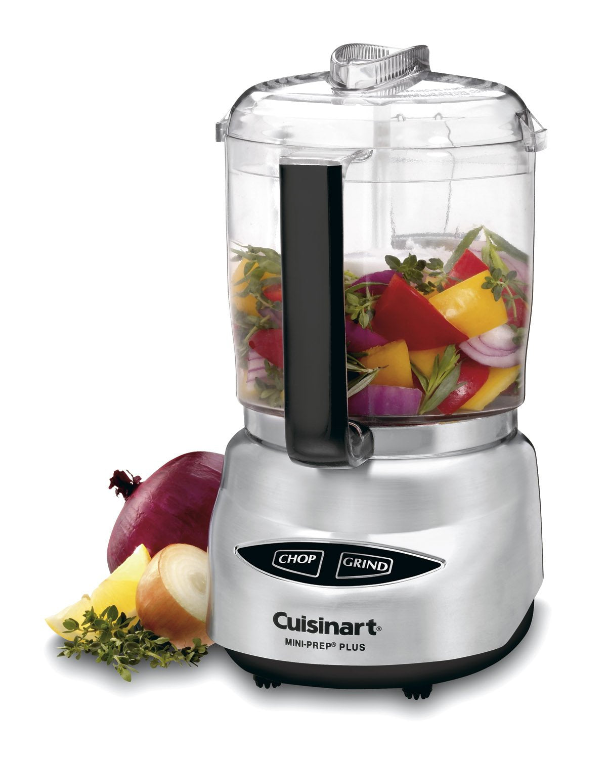 Cuisinart Mini Prep Plus con tazón de 4 tazas para picar verduras rápidas.