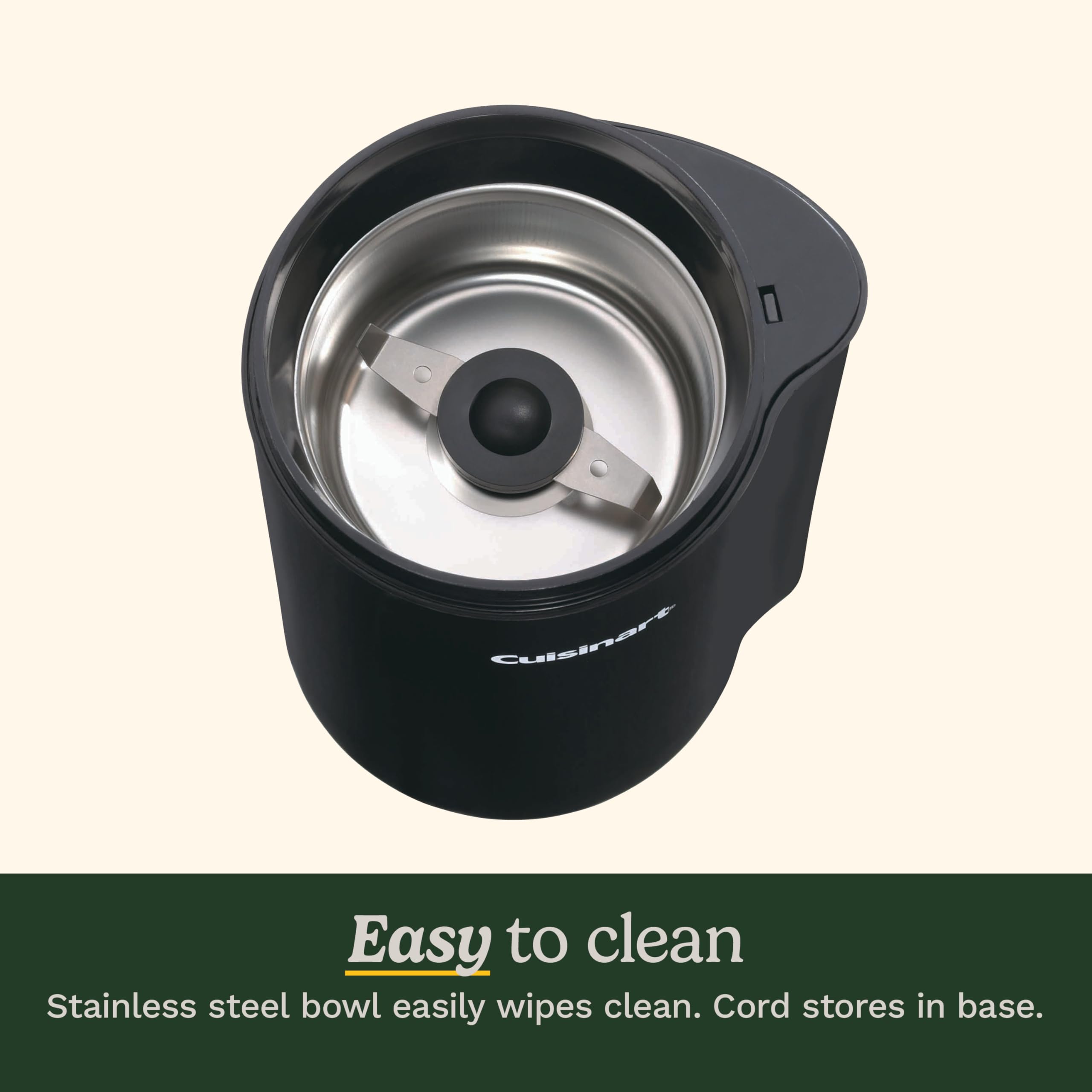 Cuisinart molino con tapa de seguridad y limpieza fácil