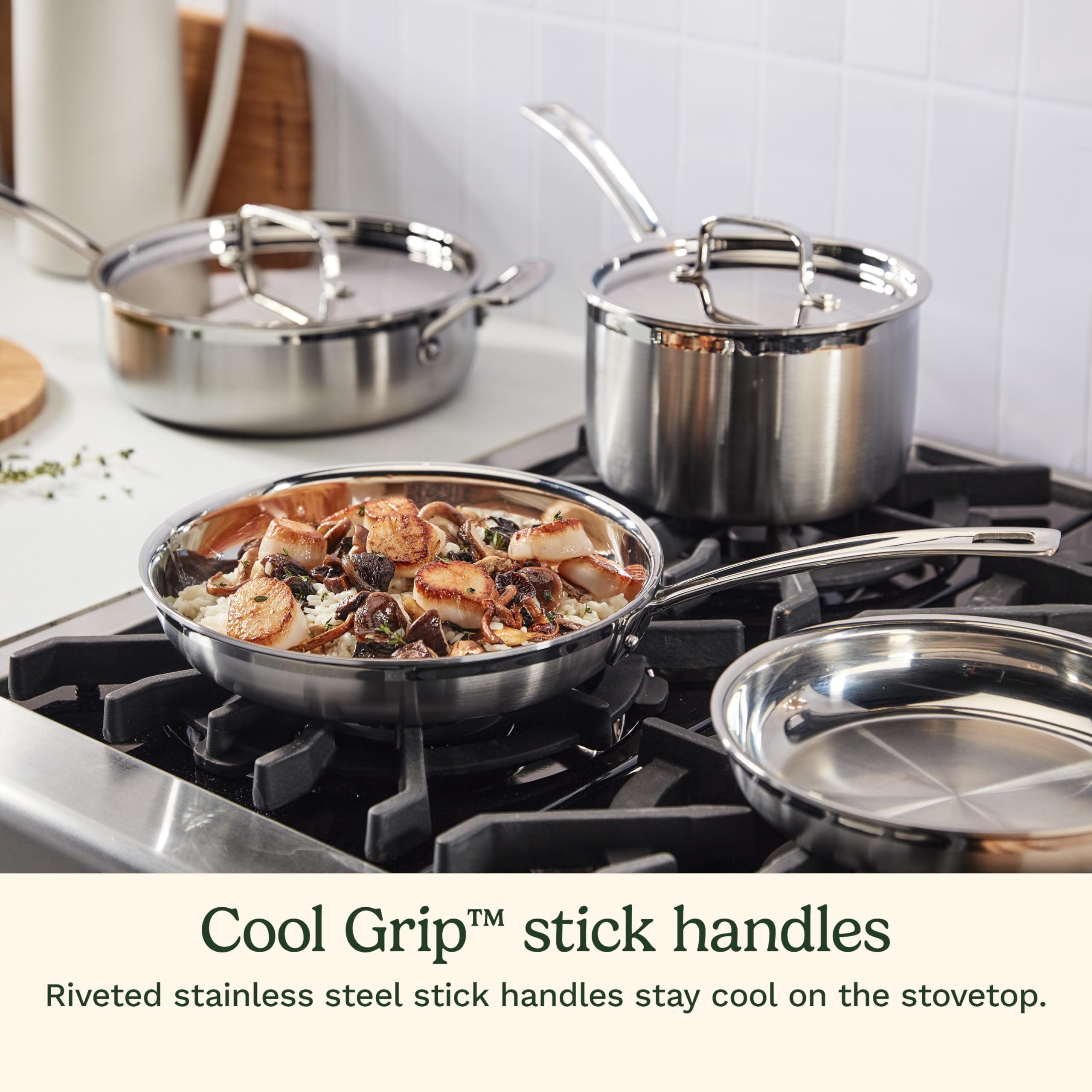 Olla para guisos de 8 cuartos con tapa, Cuisinart Multiclad Pro.