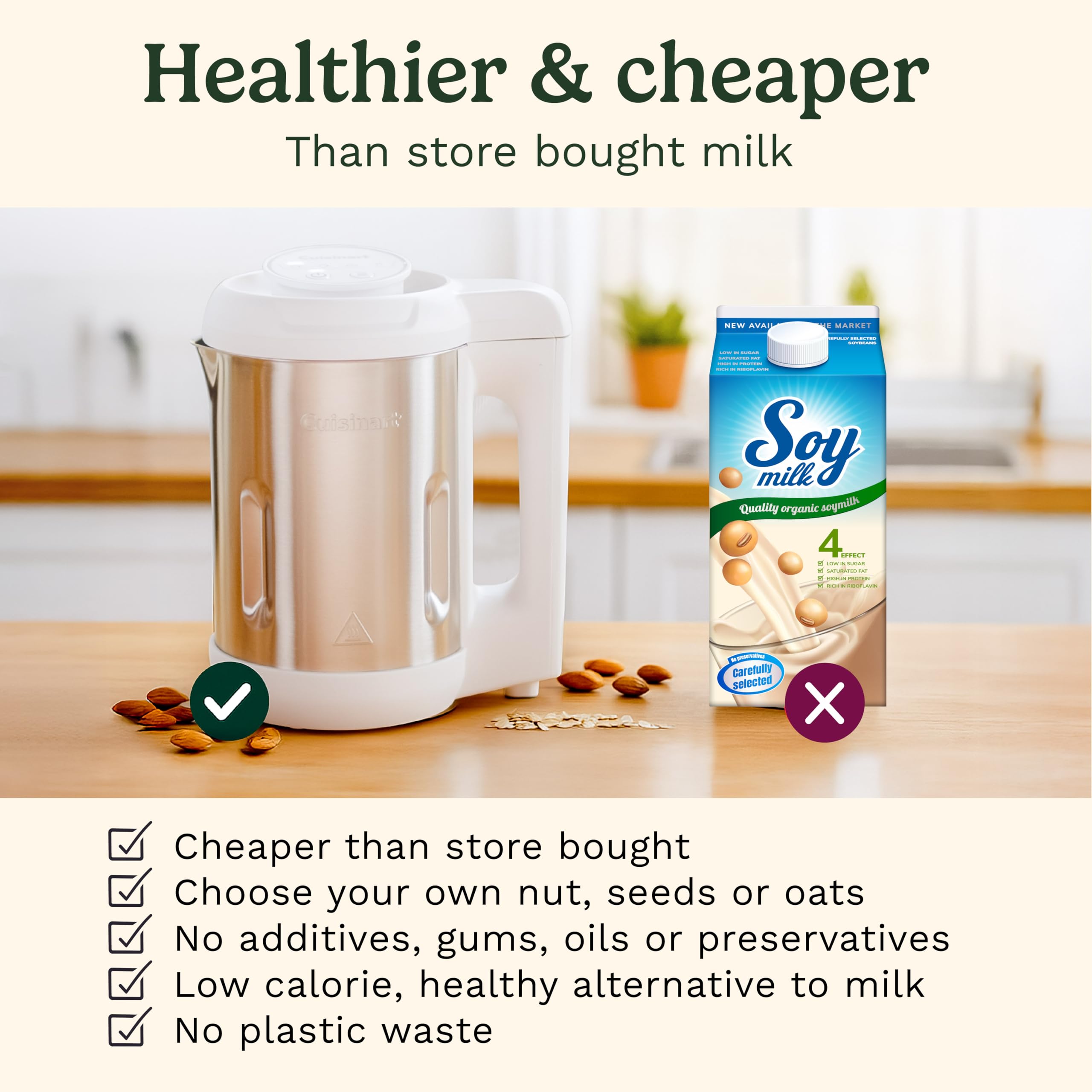 Cuisinart NutsSmart espumoso leche vegetal para bebidas y capuchinos.