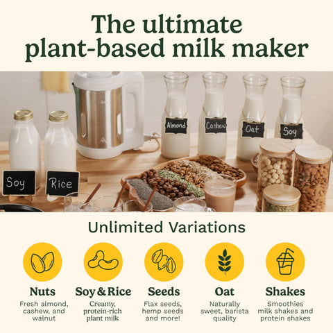 NutsSmart de Cuisinart muele rápido frutos secos para leche fresca.