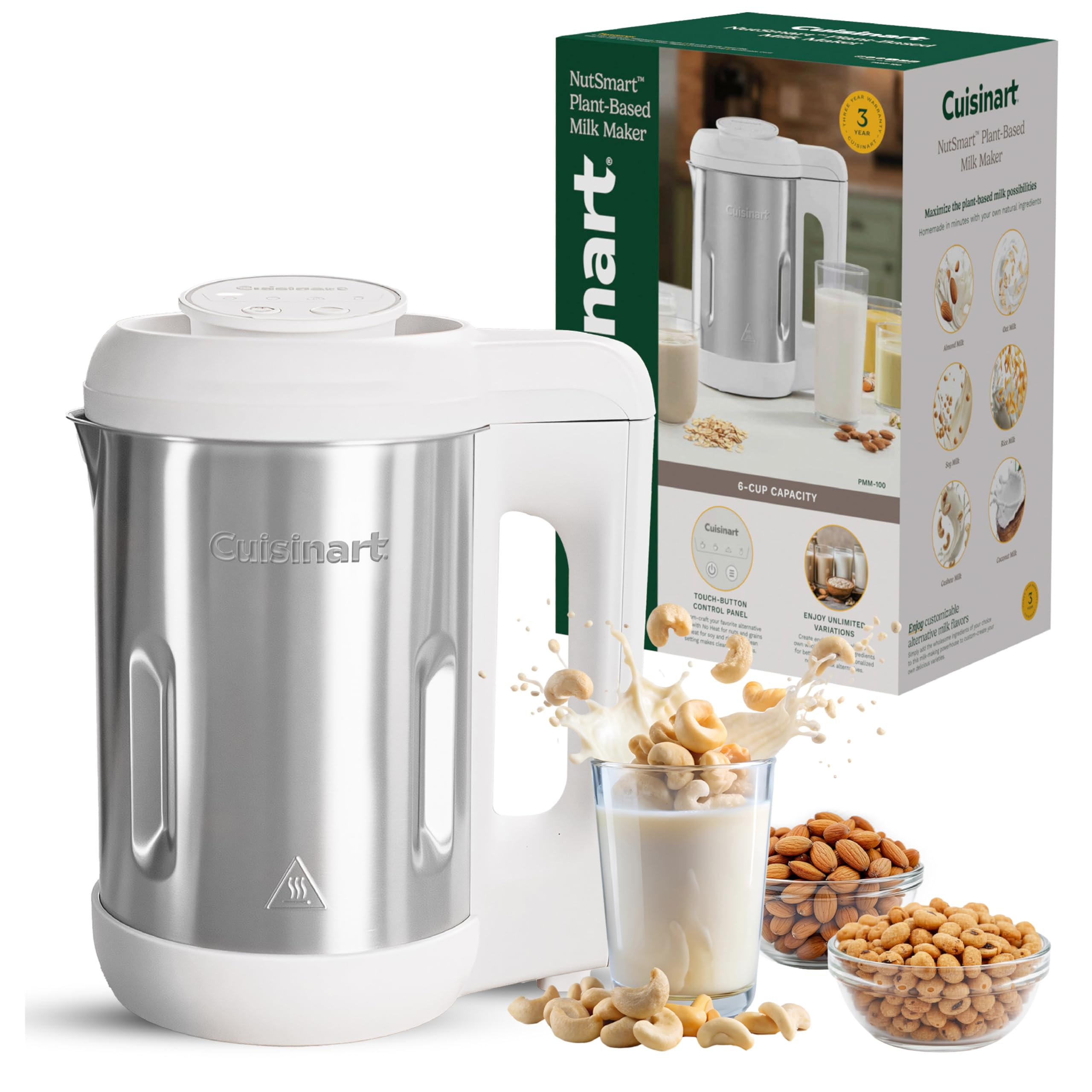 Cuisinart NutsSmart: panel de controles fácil de usar para seleccionar tipo de leche vegetal.