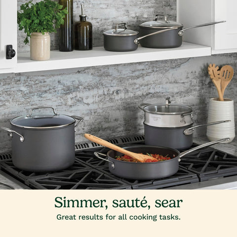 Cuisinart olla 8qt con tapa de vidrio facilita coccion grande.