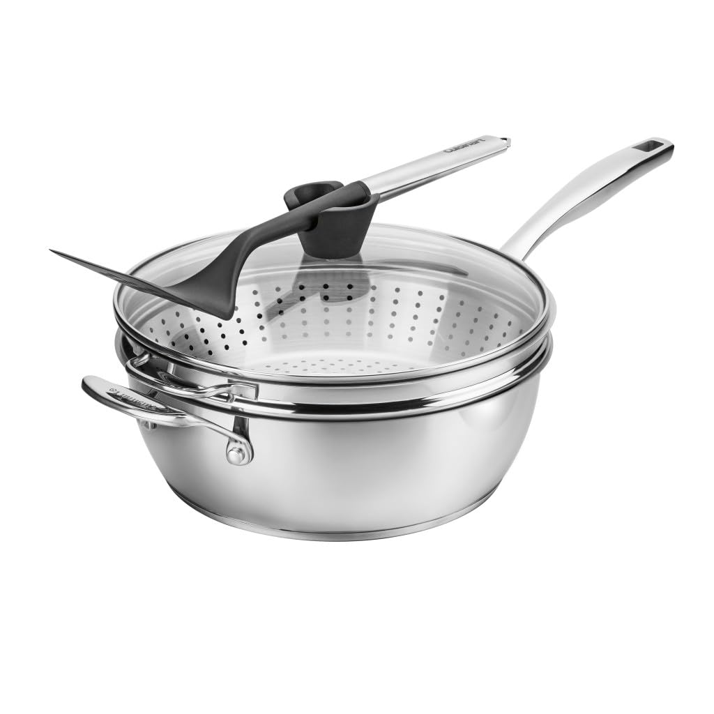 Cuisinart Pan Preferido 4P conjunto con tapa, cocción uniforme y fácil limpieza.