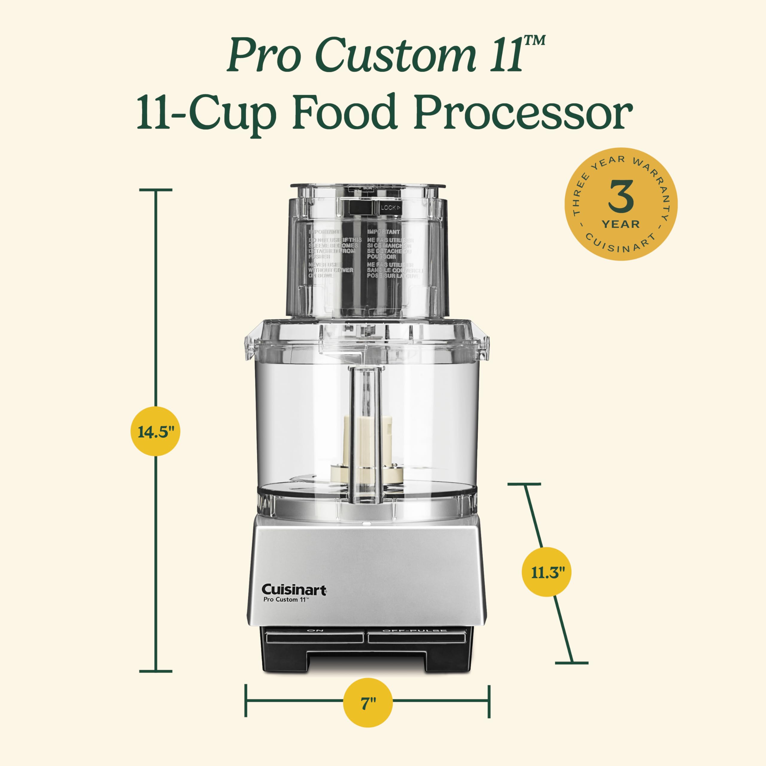 Cuisinart Pro Custom 11: motor potente de 625 W para múltiples tareas