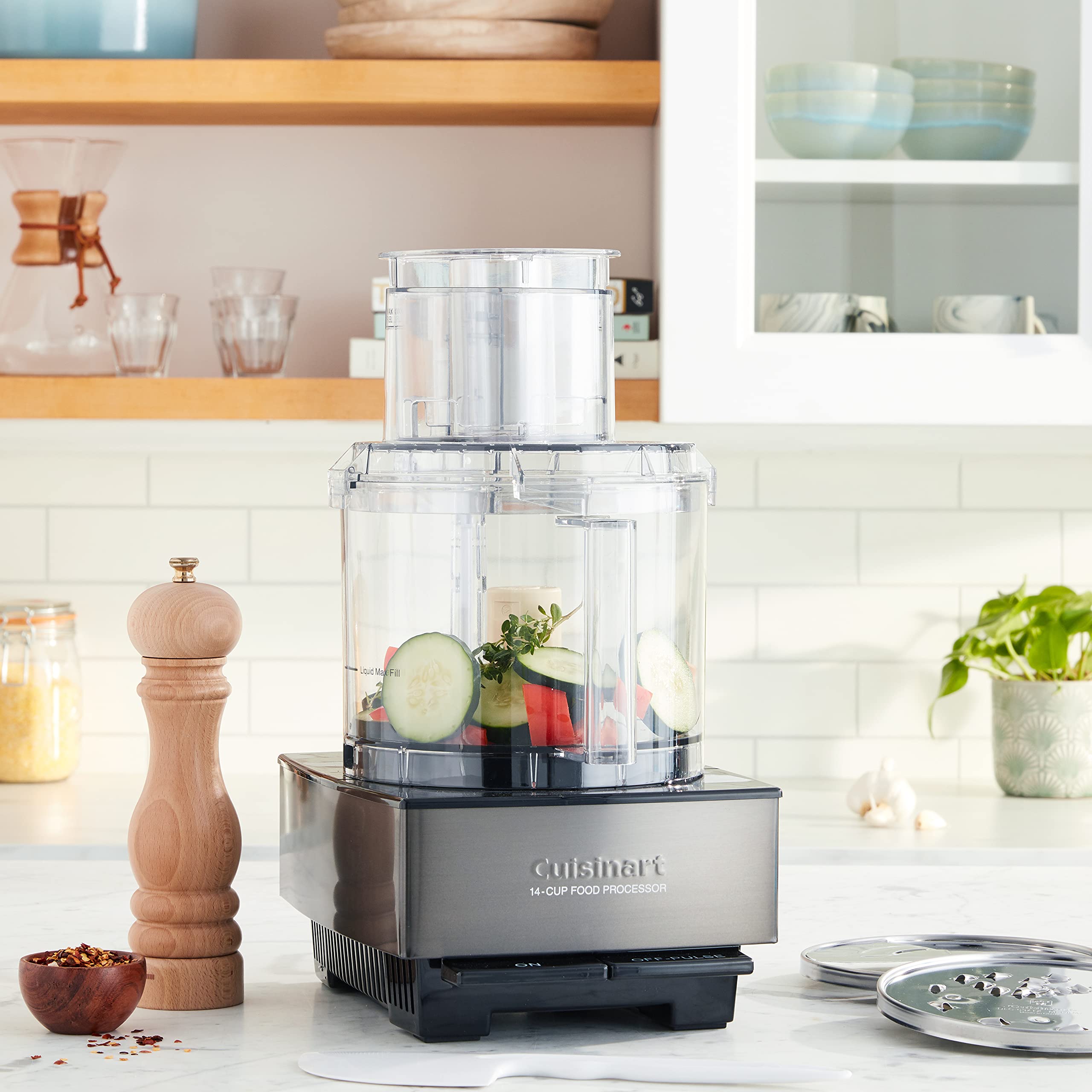 Cuisinart DFP-14BKSY discos de acero inoxidable 4 mm para rebanar y rallar
